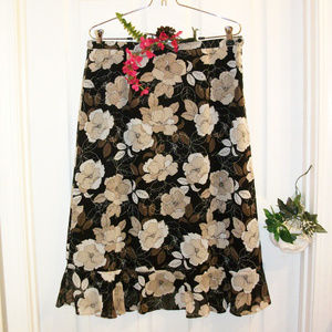 Croft & Barrow Black & Tan Floral Skirt